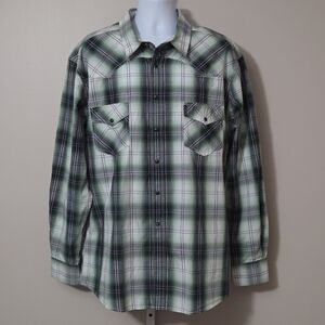 Cinch Modern Fit Plaid Snap Up Long Sleeve Western Shirt Men's XXL